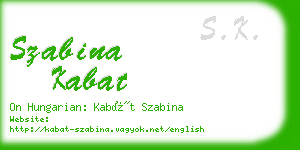 szabina kabat business card